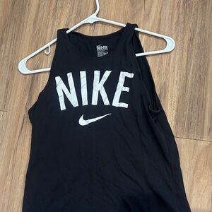 Nike Black Sleeveless Top with White Logo